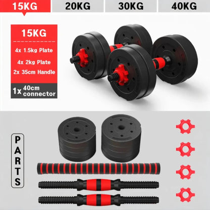 Juego de Mancuernas y Barra Combinable (hasta 20kg)